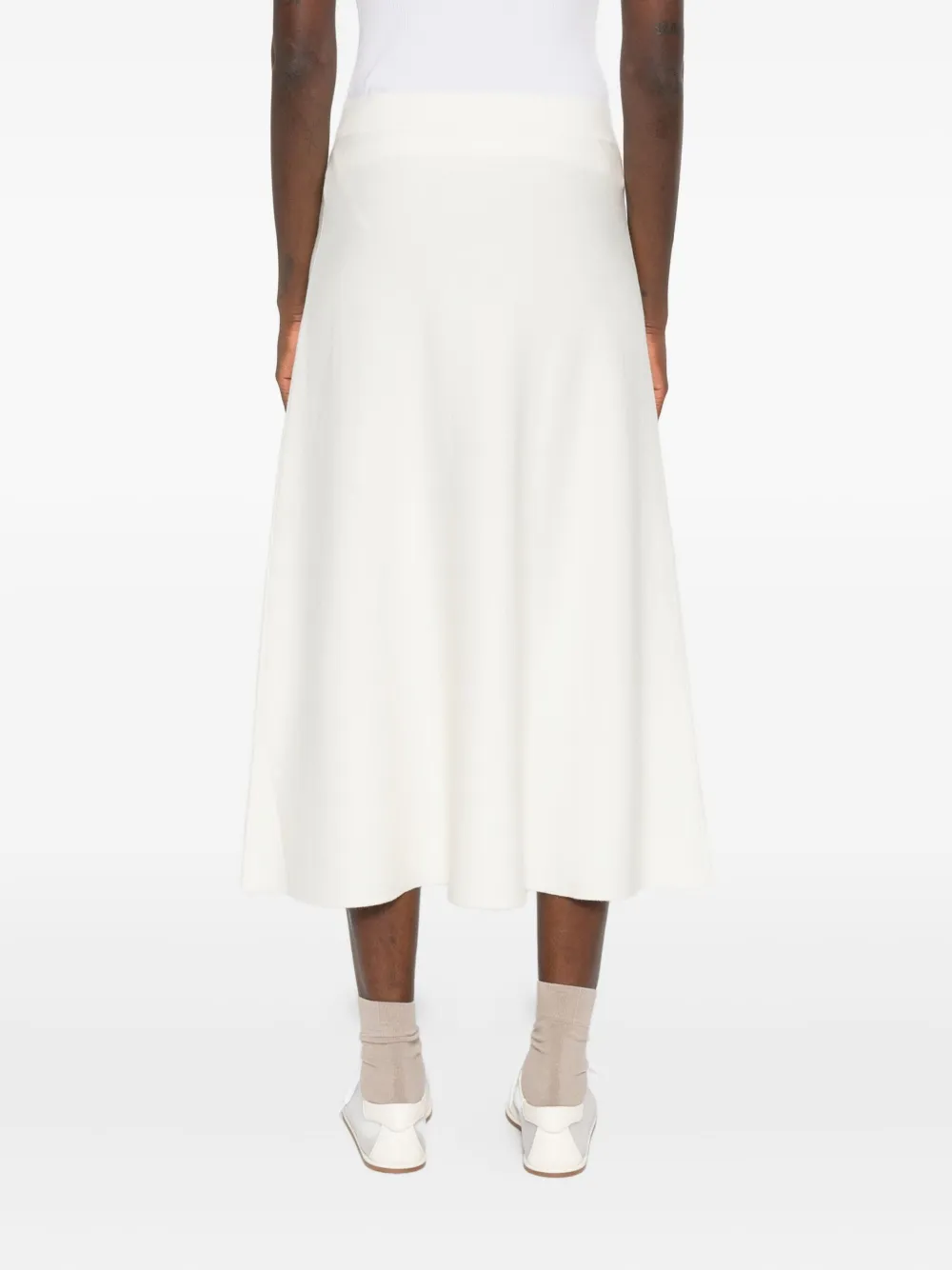 P.A.R.O.S.H. A-line knit midi skirt Wit