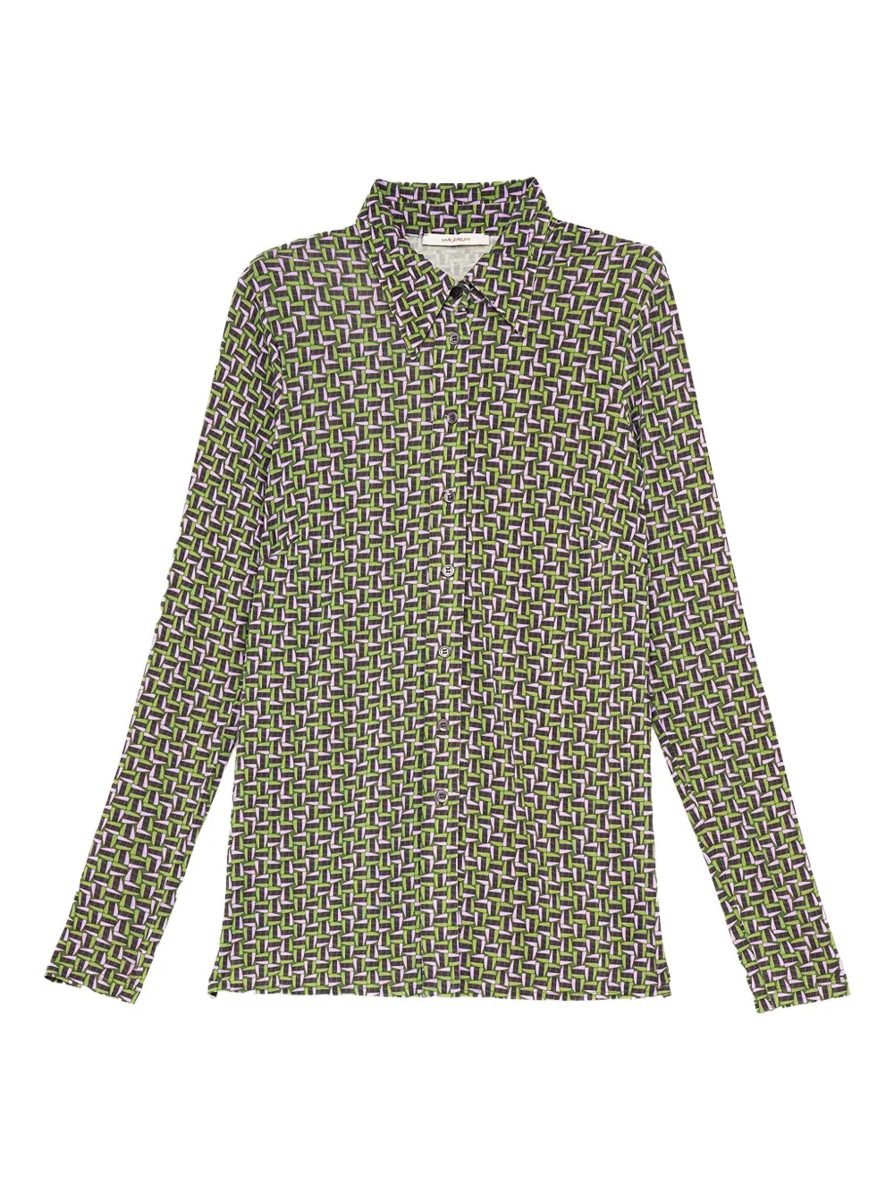 Maliparmi Geometric-print Buttoned Shirt In Gray