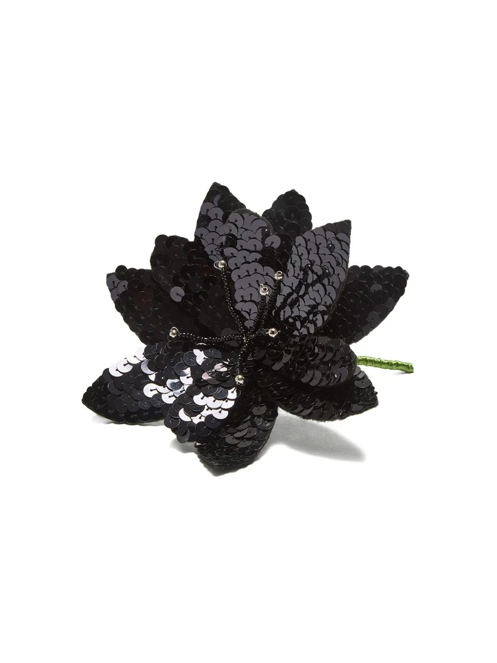 MALIPARMI sequin-flower brooch - Zwart