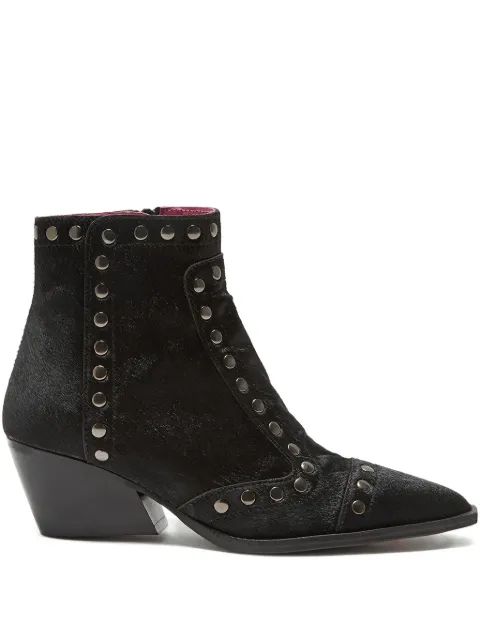 MALIPARMI studded pony-hair ankle boots