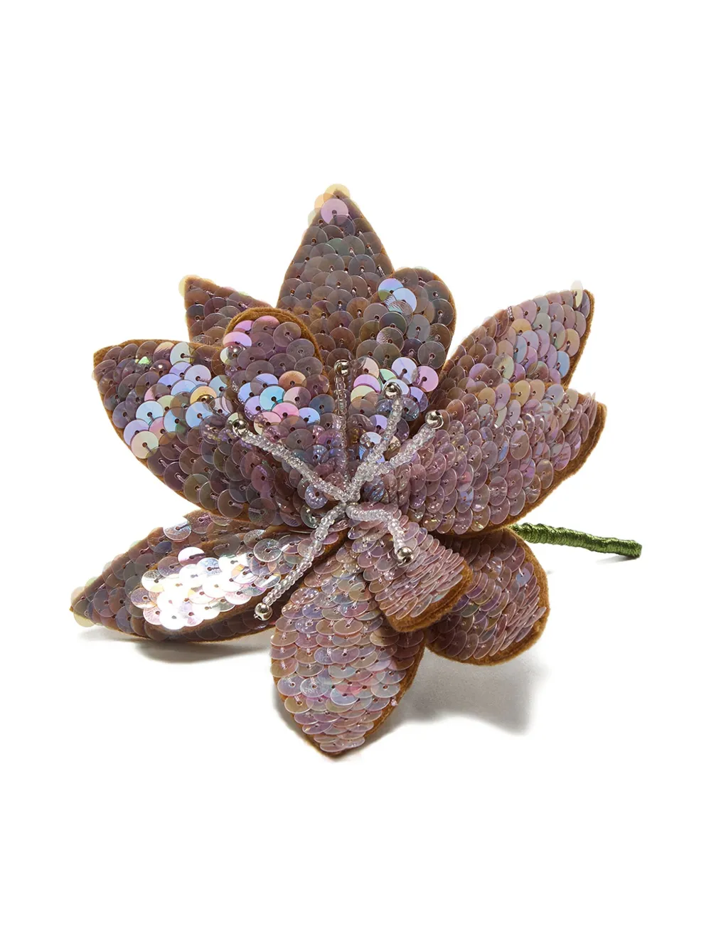 Maliparmi Sequin-embellished Flower Brooch In Brown