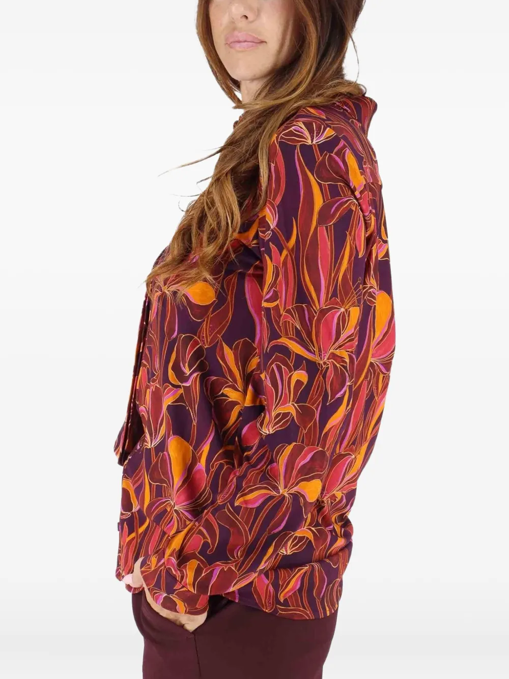 MALIPARMI Blouse met bloemenprint Paars