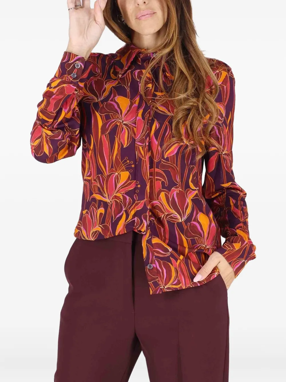 MALIPARMI Blouse met bloemenprint - Paars