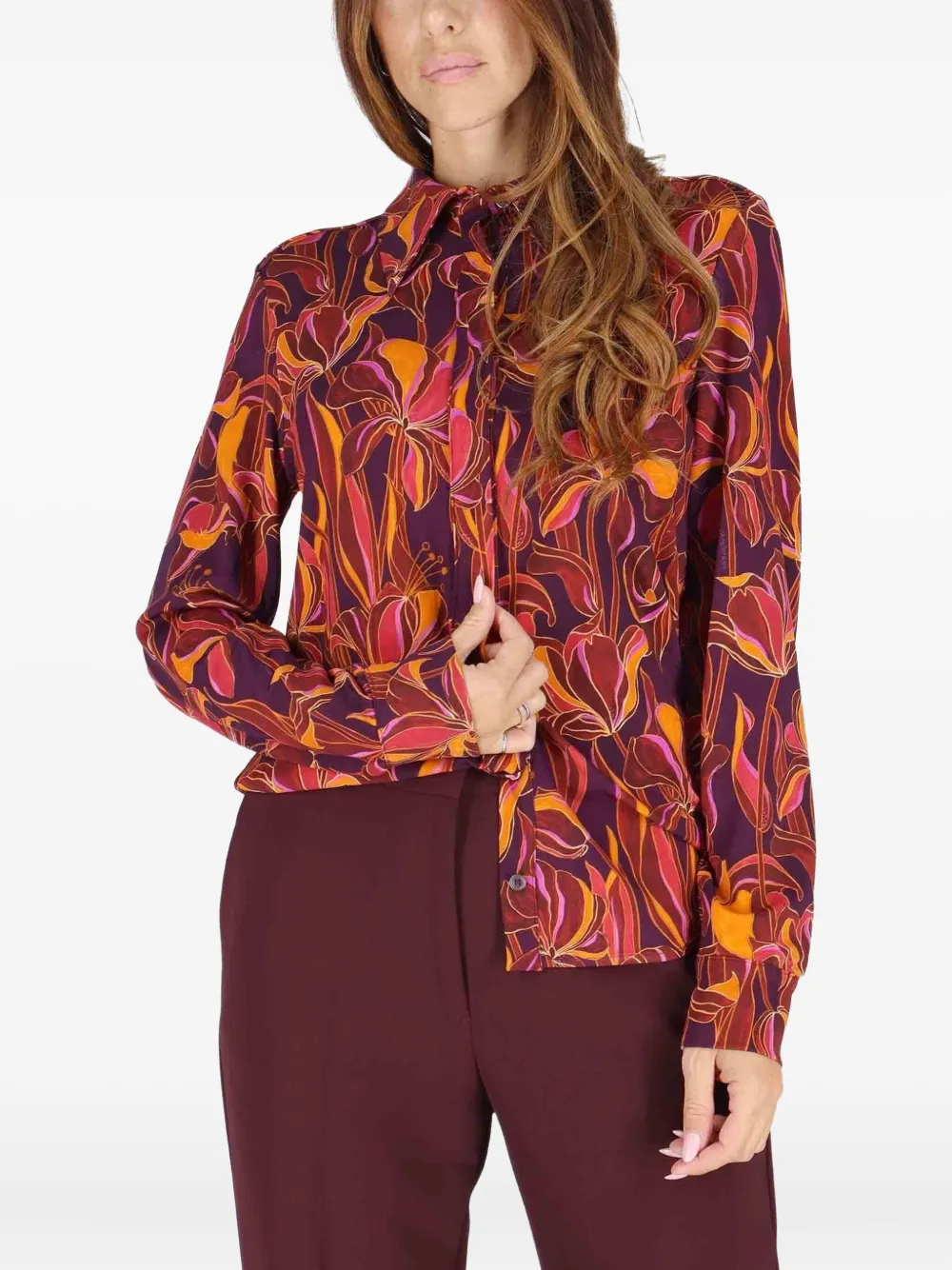  Maliparmi Chemise à Fleurs - Violet 