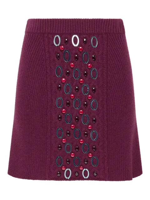 MALIPARMI bead-embellished ribbed skirt