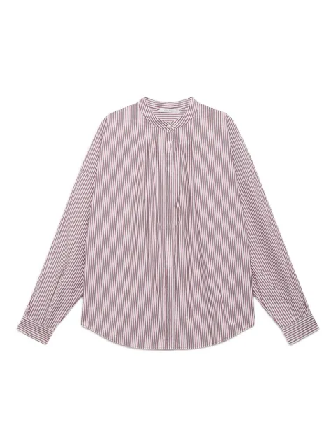 MALIPARMI striped collarless shirt
