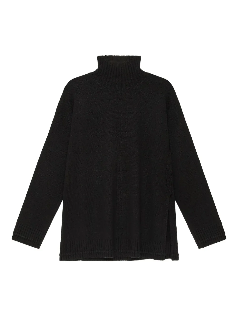 MALIPARMI roll-neck side-slit sweater | Black | Image 1