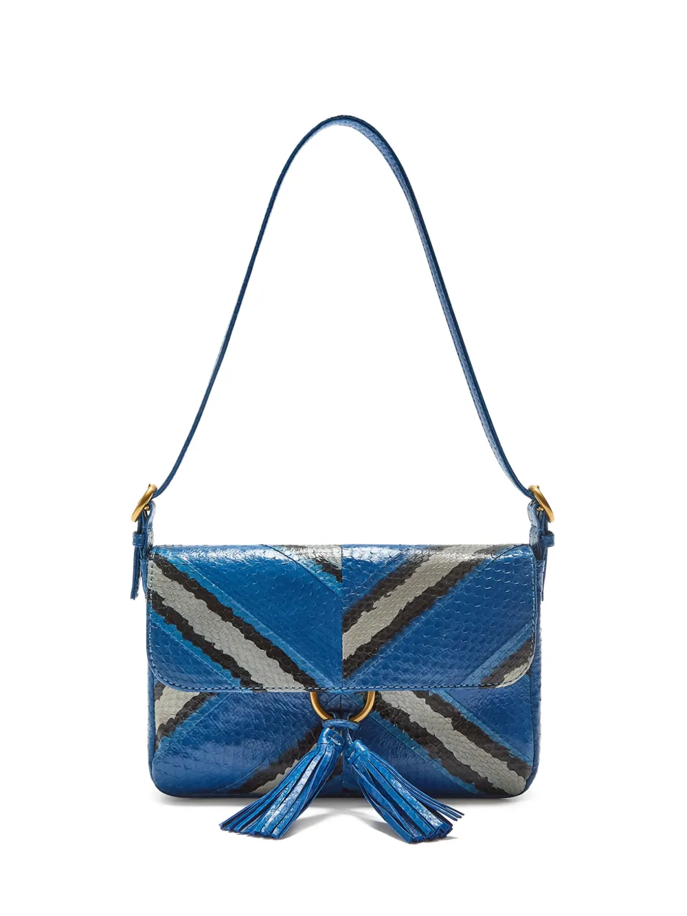 MALIPARMI tassel-detail pattern shoulder bag - Blu