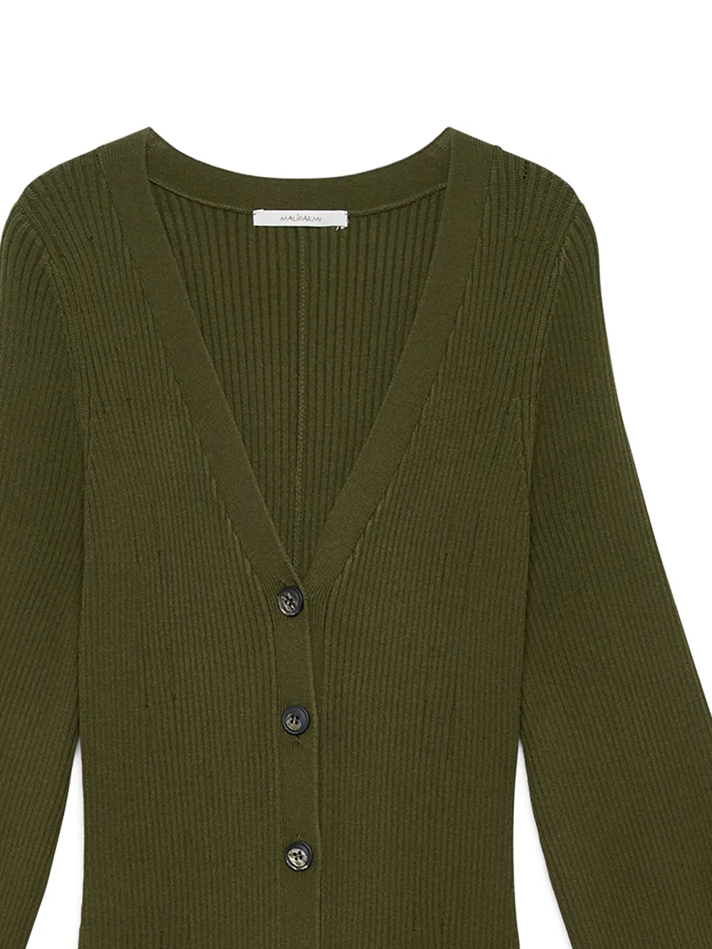 MALIPARMI Ribgebreide midi-jurk - Groen