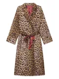 MALIPARMI leopard print belted coat - Brown