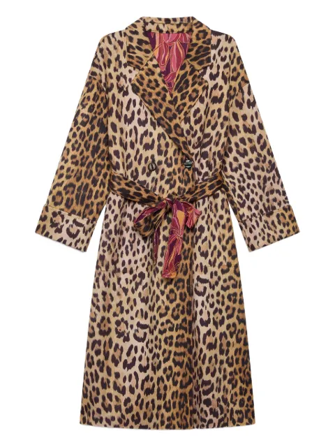 MALIPARMI leopard print belted coat