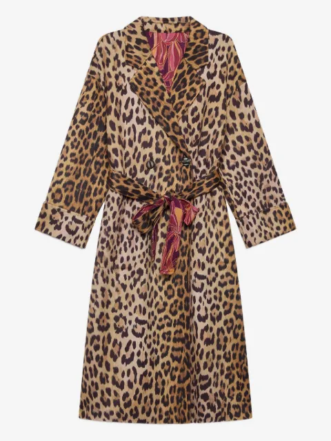 MALIPARMI leopard print belted coat