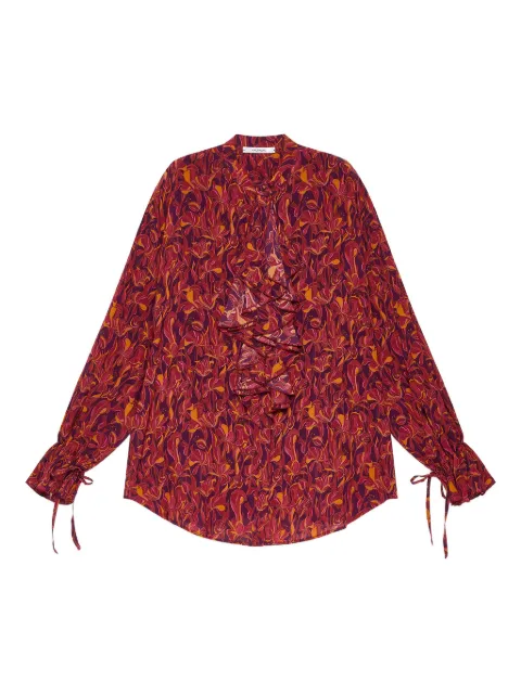 MALIPARMI blusa con estampado floral y volantes
