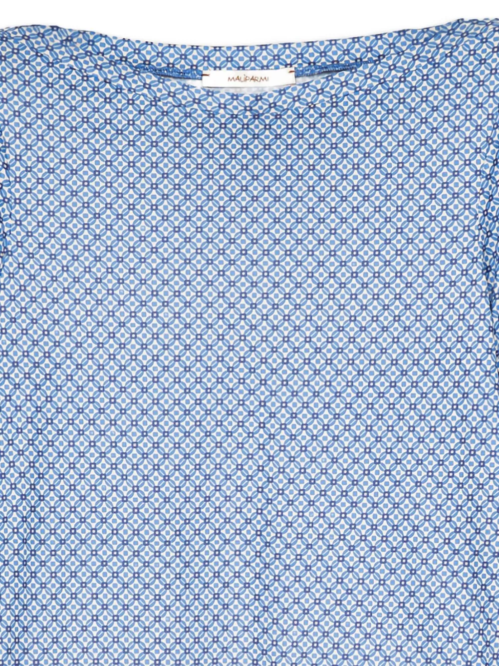 MALIPARMI Top met geometrische print en boothals - Blauw