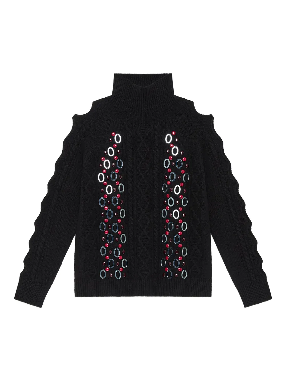 Maliparmi Cable-knit Embellished Sweater In Black
