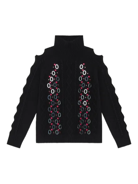 MALIPARMI cable-knit embellished sweater