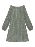 MALIPARMI geometric-print boat-neck mini dress - Green