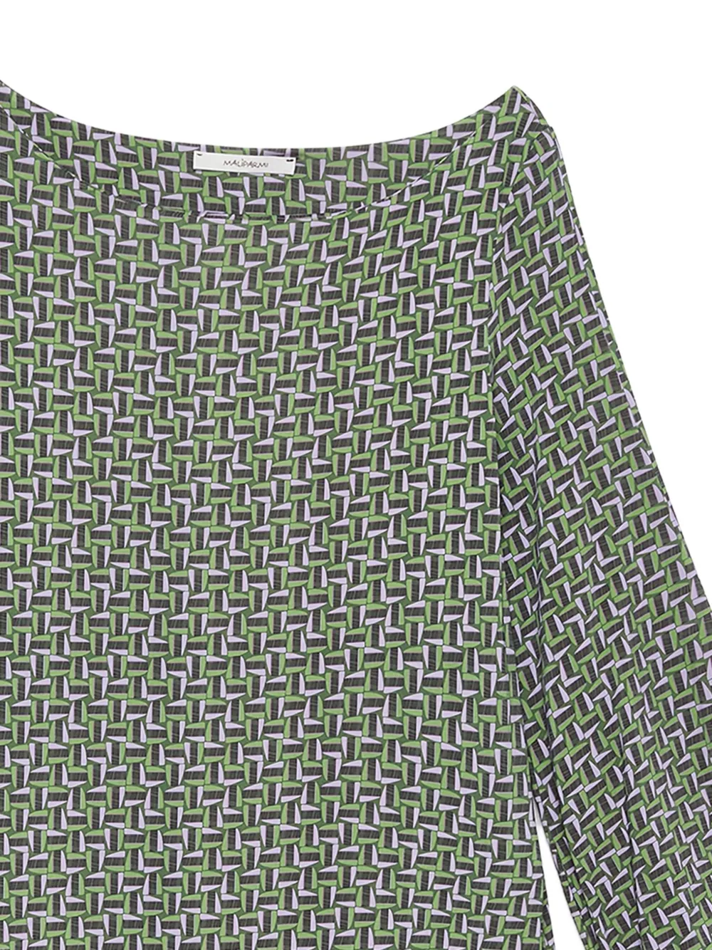 MALIPARMI geometric-print boat-neck mini dress - Groen