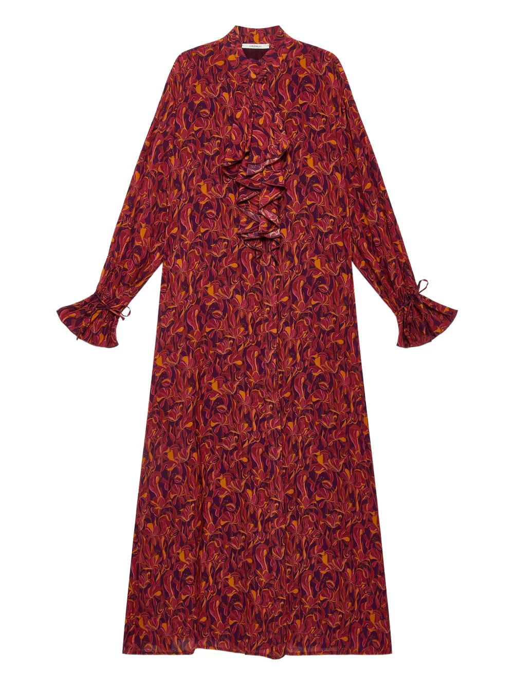 MALIPARMI Lily's ruffled floral-pattern dress Rood