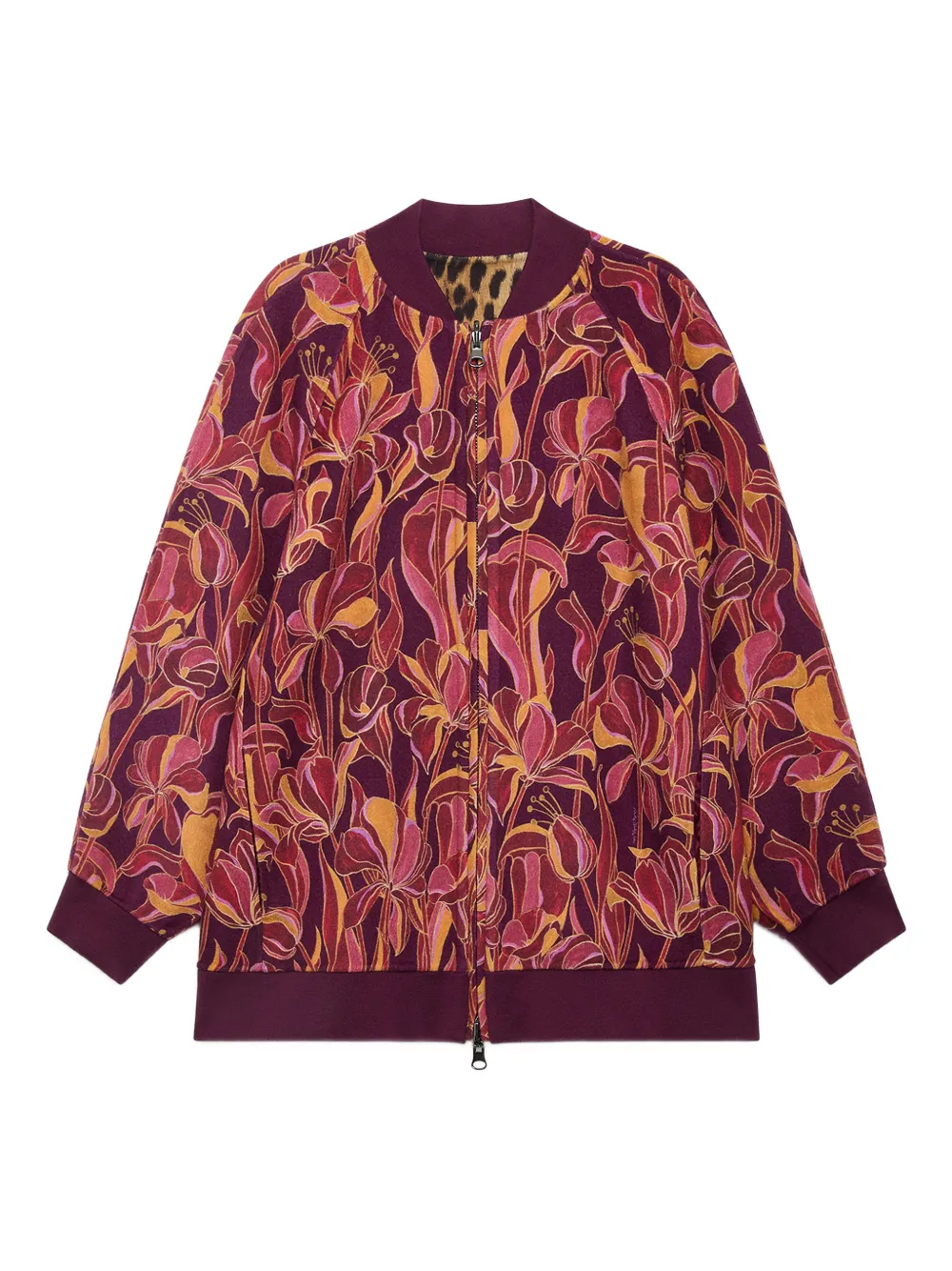 Maliparmi Leopard Floral-print Reversible Sweatshirt In Multi