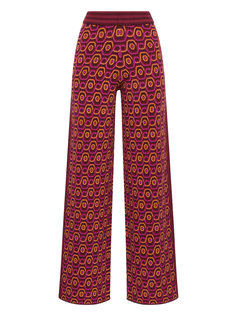 MALIPARMI geometric-pattern wide-leg trousers | Red | Image 1