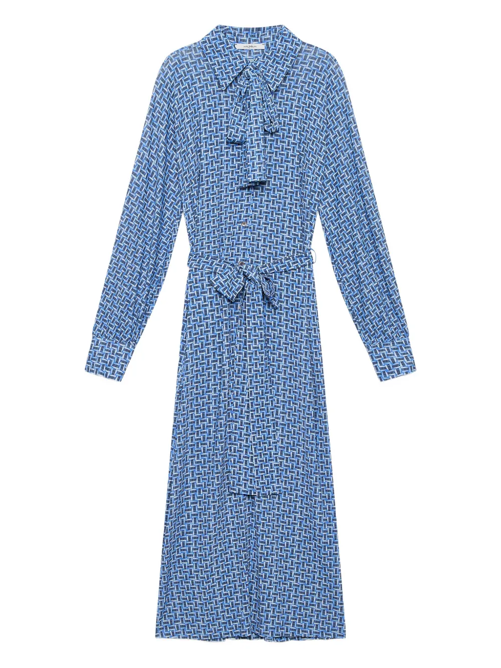 MALIPARMI geometric-print belted midi dress | Blue | Image 1