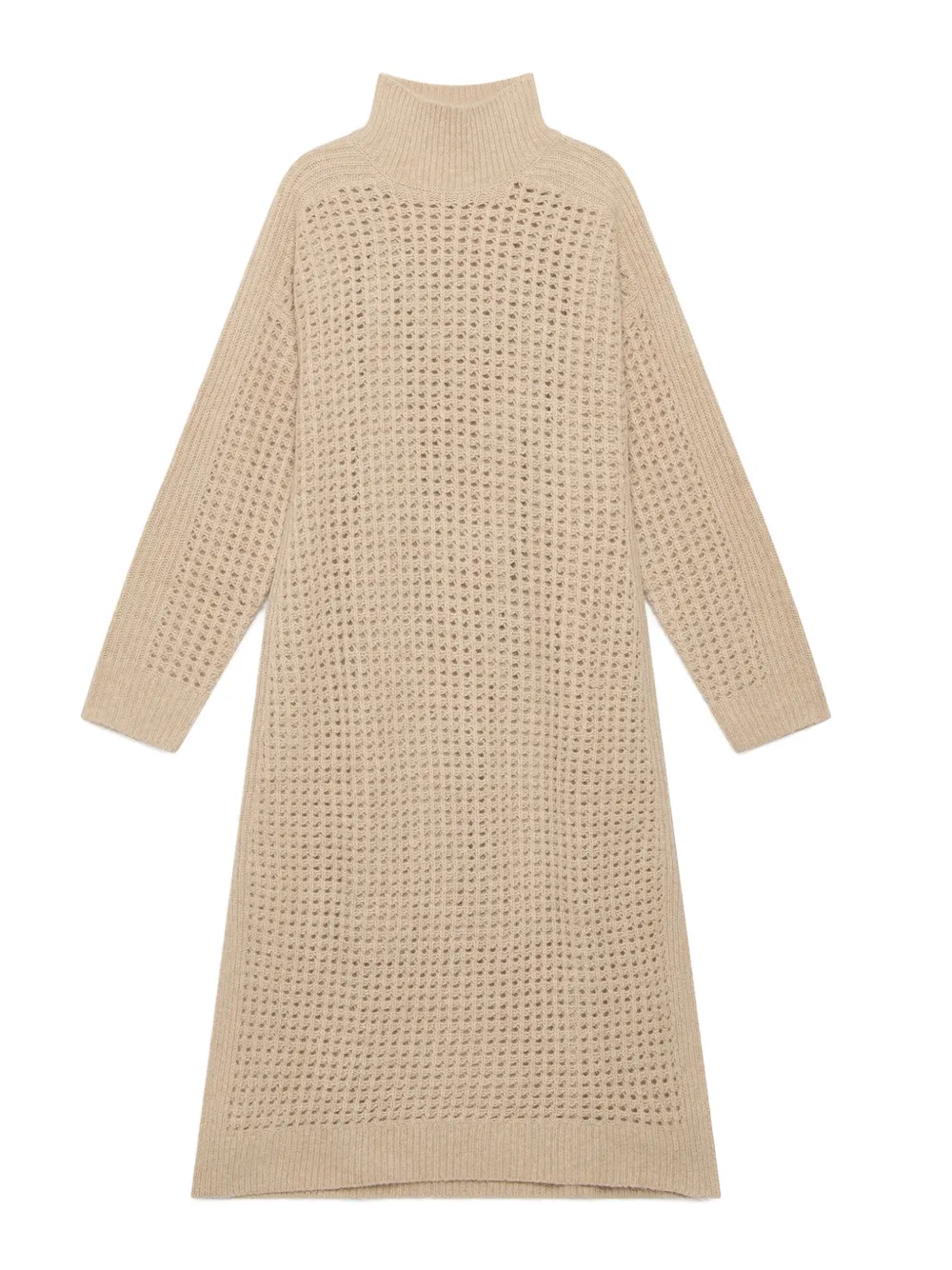 Maliparmi High-neck Knitted Midi Dress In Neutral