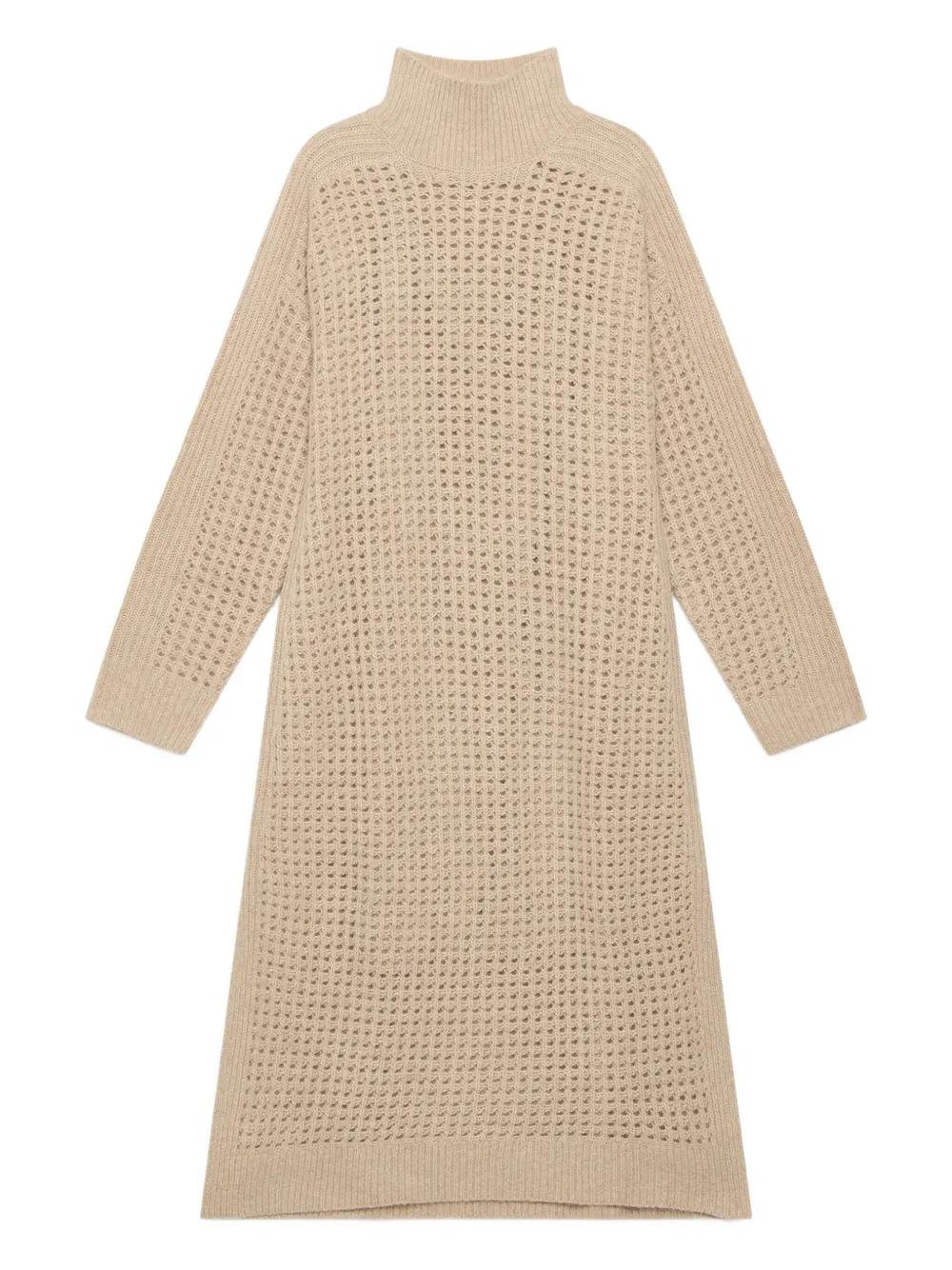 Maliparmi High-neck Knitted Midi Dress In Neutral