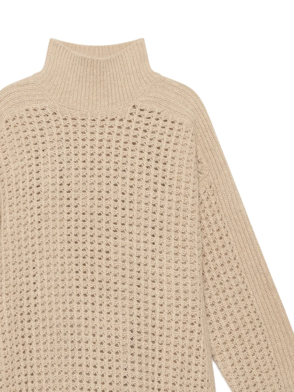 MALIPARMI Midi-jurk met hoge hals - Beige