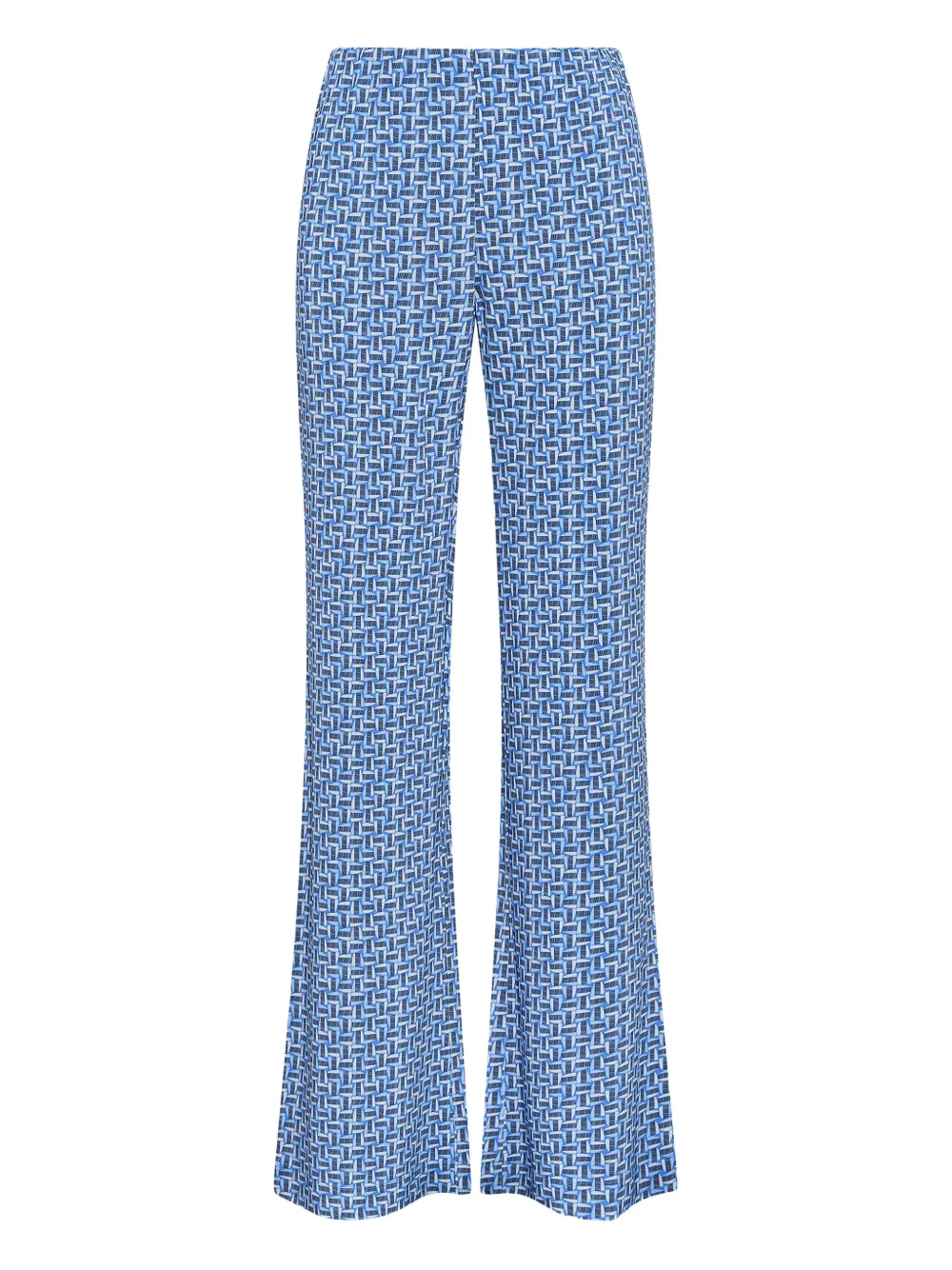 Maliparmi Geometric-print Flared Trousers In Blue