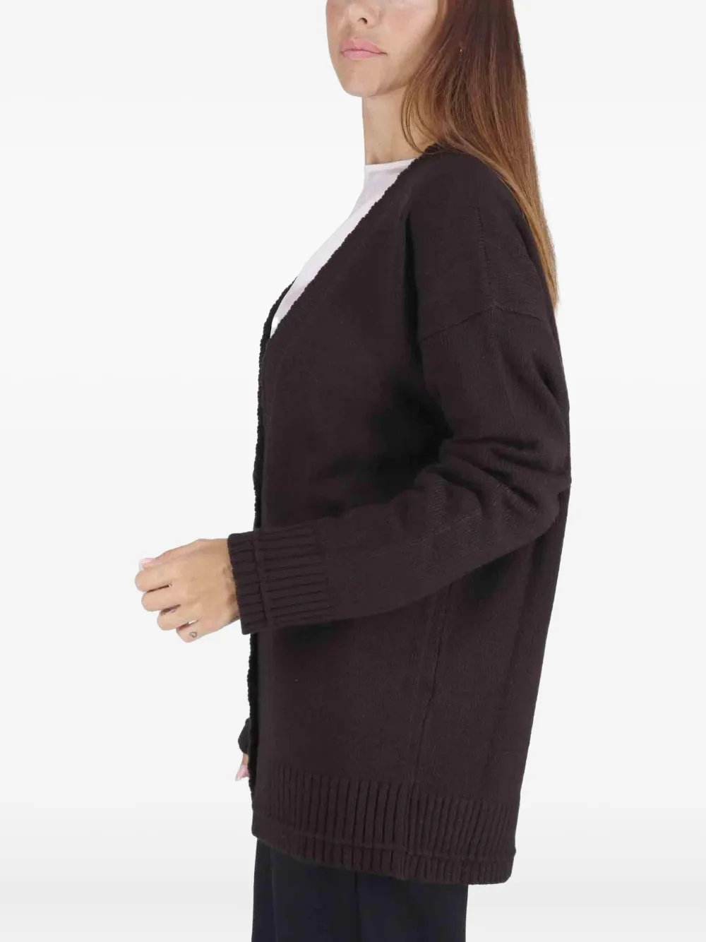 Maliparmi Button V-neck Cardigan In Brown