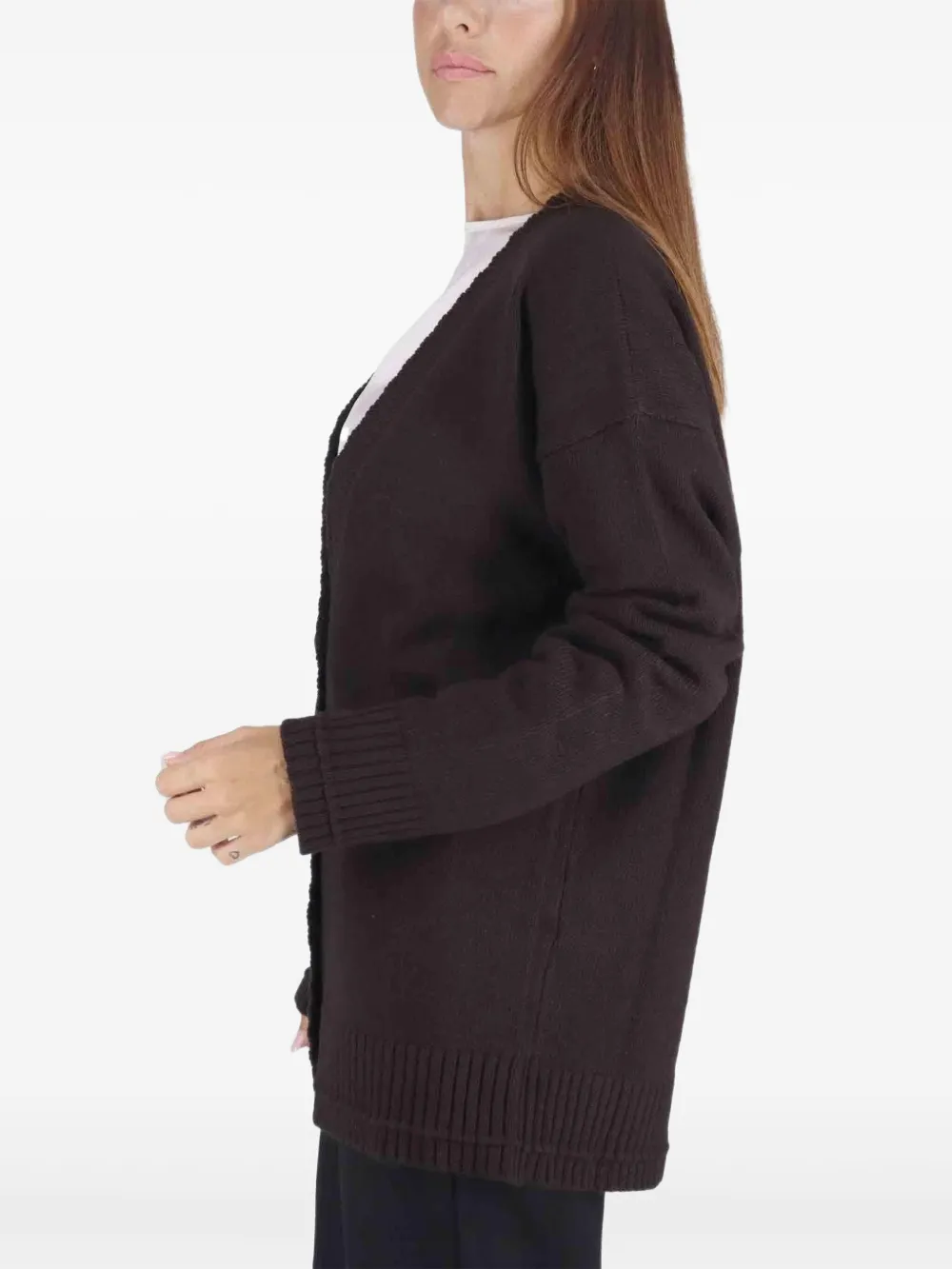  Maliparmi Button V-neck Cardigan - Brown 