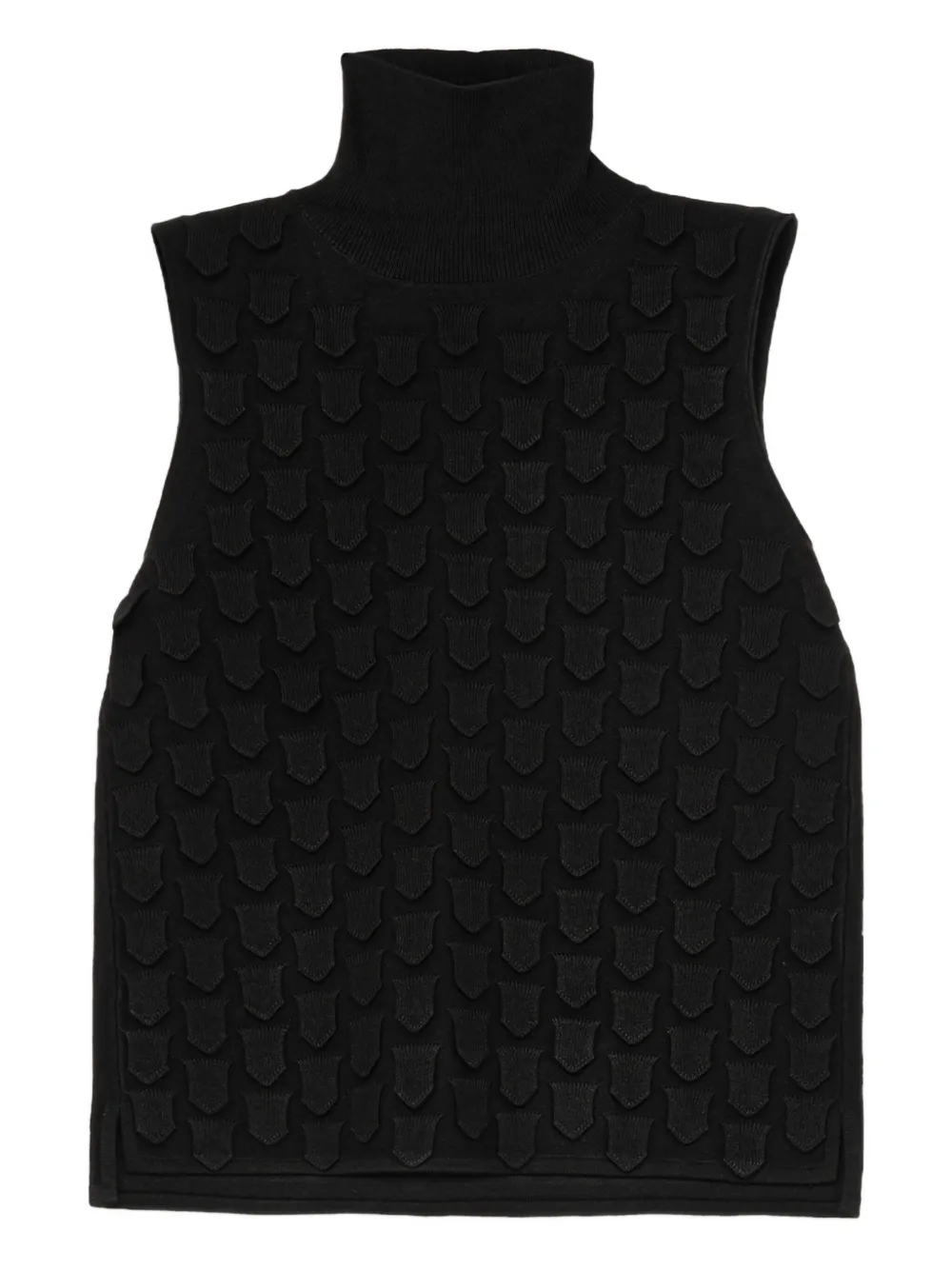 MALIPARMI high-neck textured top | Black | Image 1