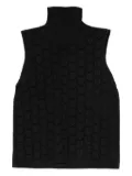 MALIPARMI high-neck textured top - Black
