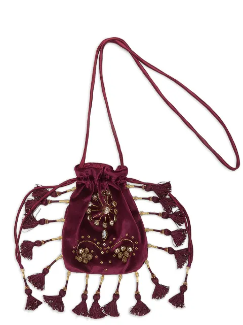 MALIPARMI embellished tassel clutch bag