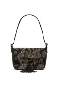 MALIPARMI beaded floral-pattern shoulder bag - Black