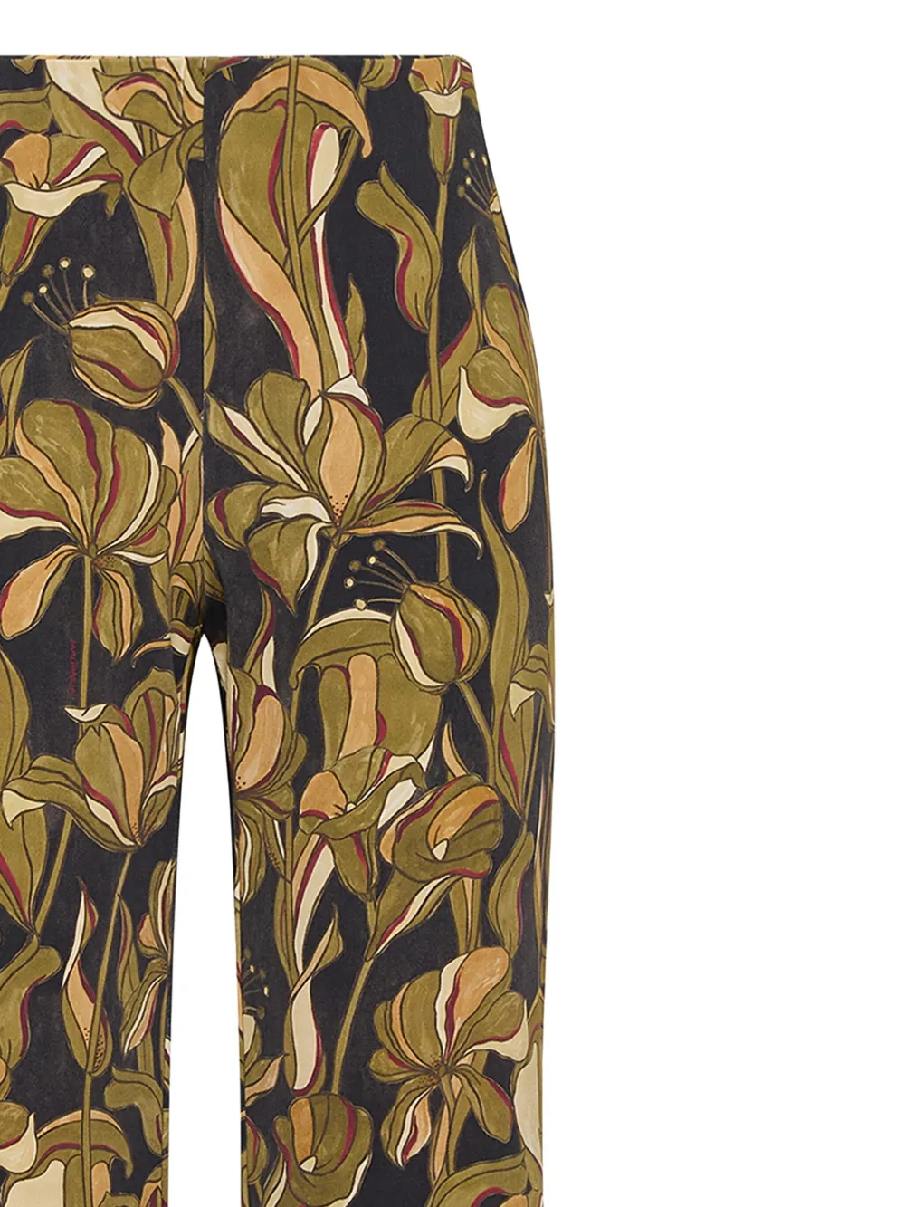 MALIPARMI Broek met bloemenprint - Groen