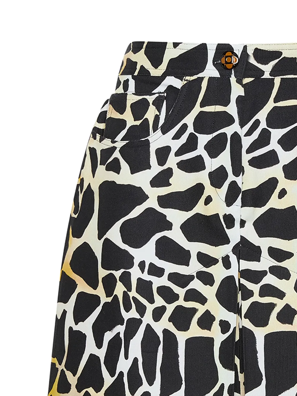 MALIPARMI Plooirok met giraffe-print - Zwart