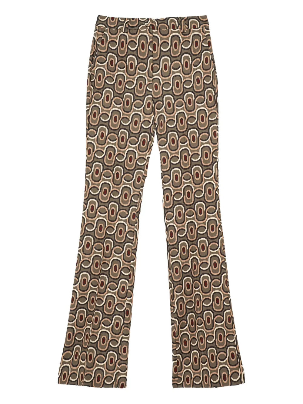 MALIPARMI Broek met geometrisch patroon Bruin