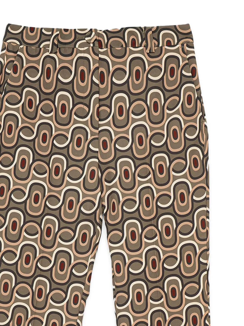 MALIPARMI geometric-pattern flared trousers - Bruin