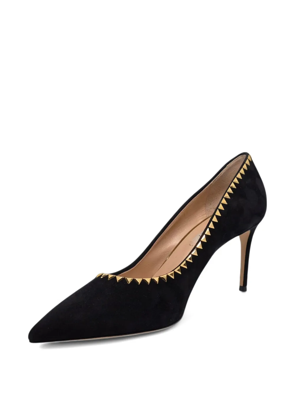 Casadei Suede Pointed-toe Pumps In Black