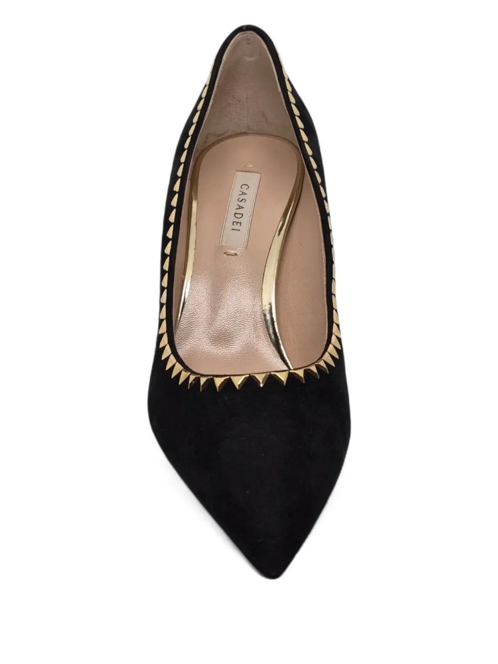 Casadei Suede Pointed-toe Pumps In Black