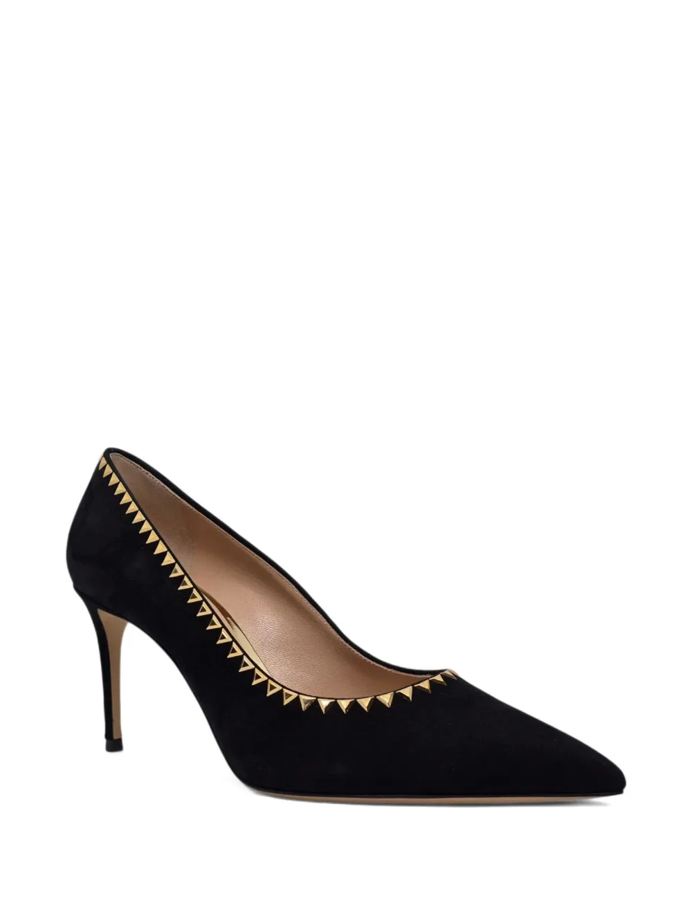 Casadei Suede Pointed-toe Pumps In Black