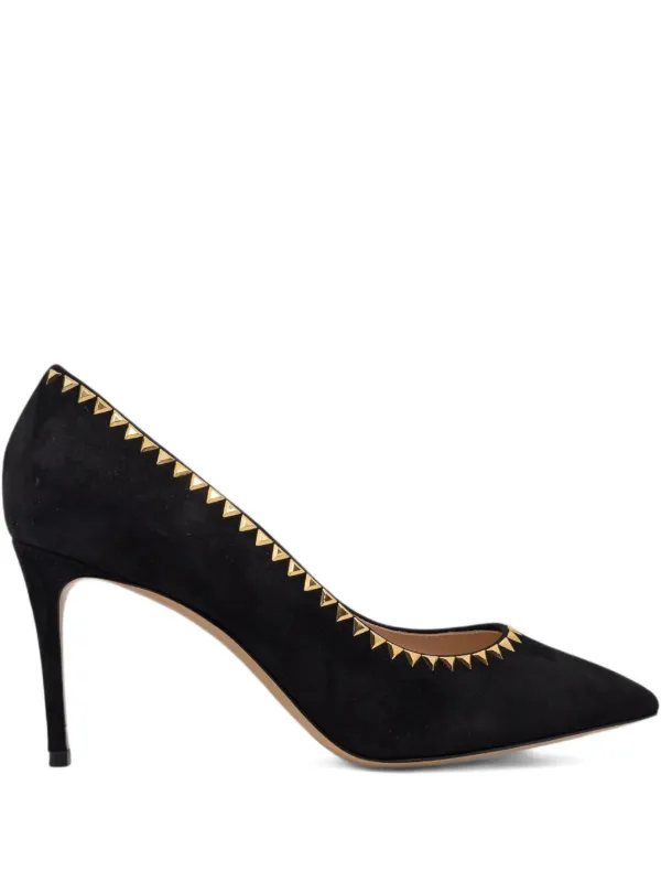 Casadei Suede pointed-toe Pumps Black FARFETCH JO