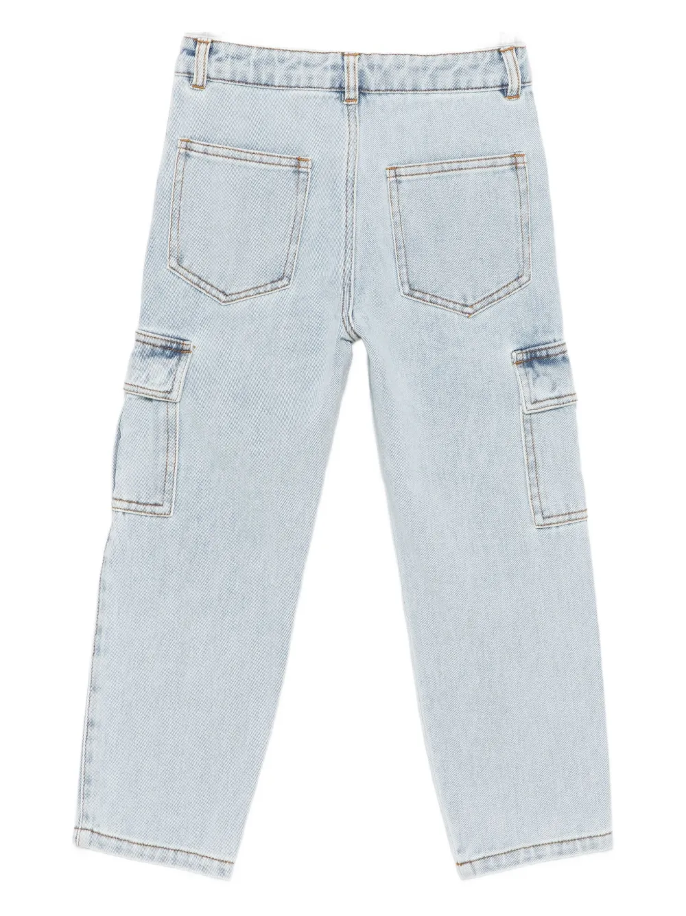 Moschino Kids Cargo jeans met borduurwerk Blauw