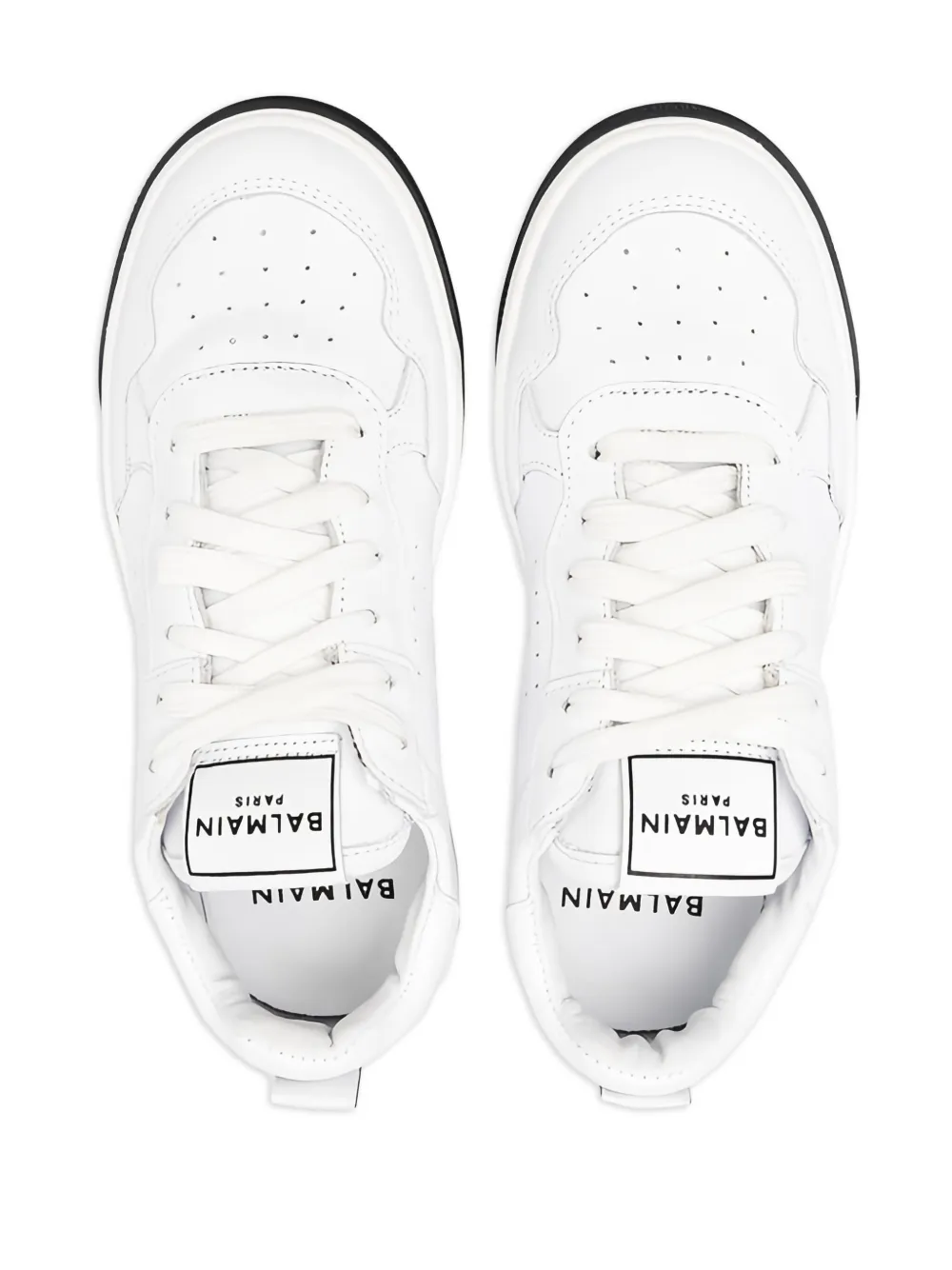 Balmain Kids Sneakers met geperforeerde details Wit