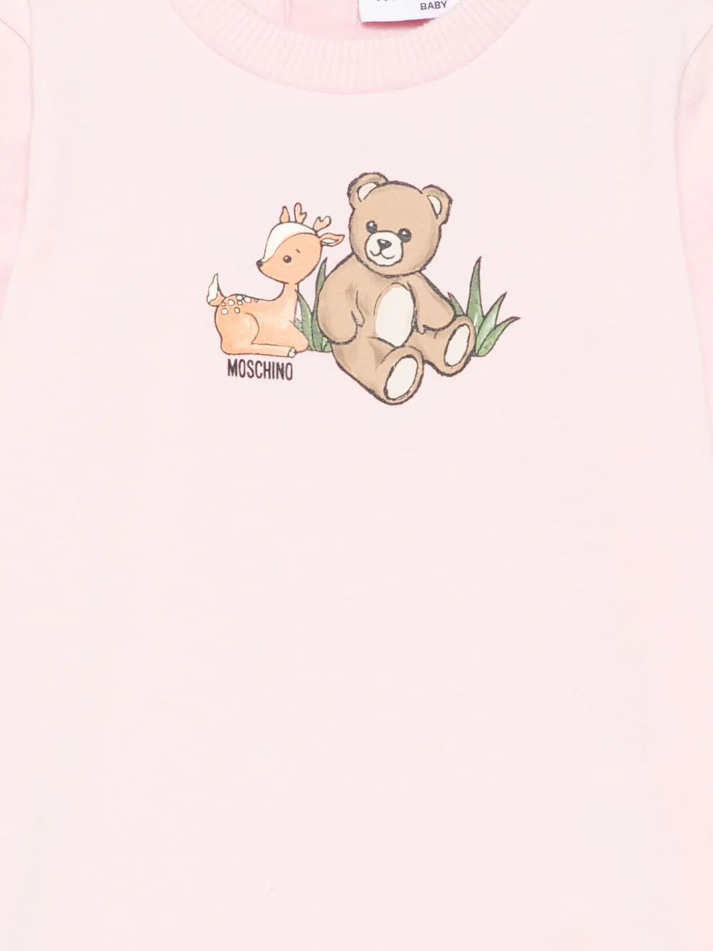 Moschino Kids Jurk met teddybeerprint en ronde hals Roze
