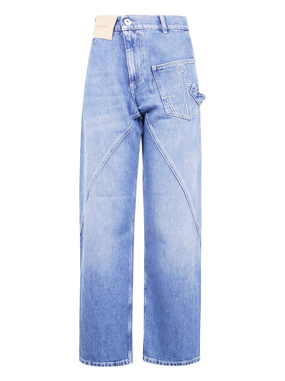 JW Anderson anchor-embroidered jeans Blauw