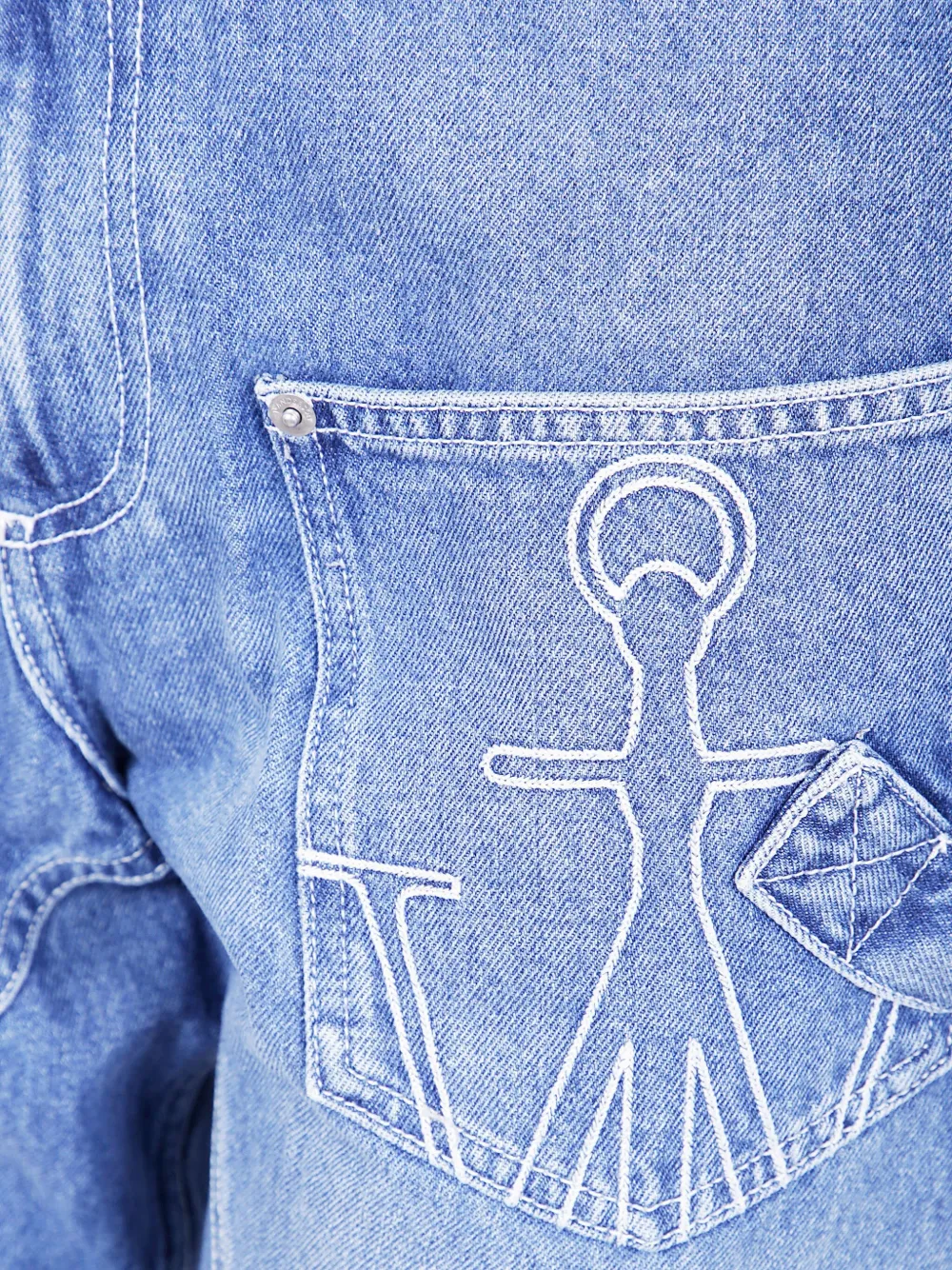 JW Anderson anchor-embroidered jeans Blauw