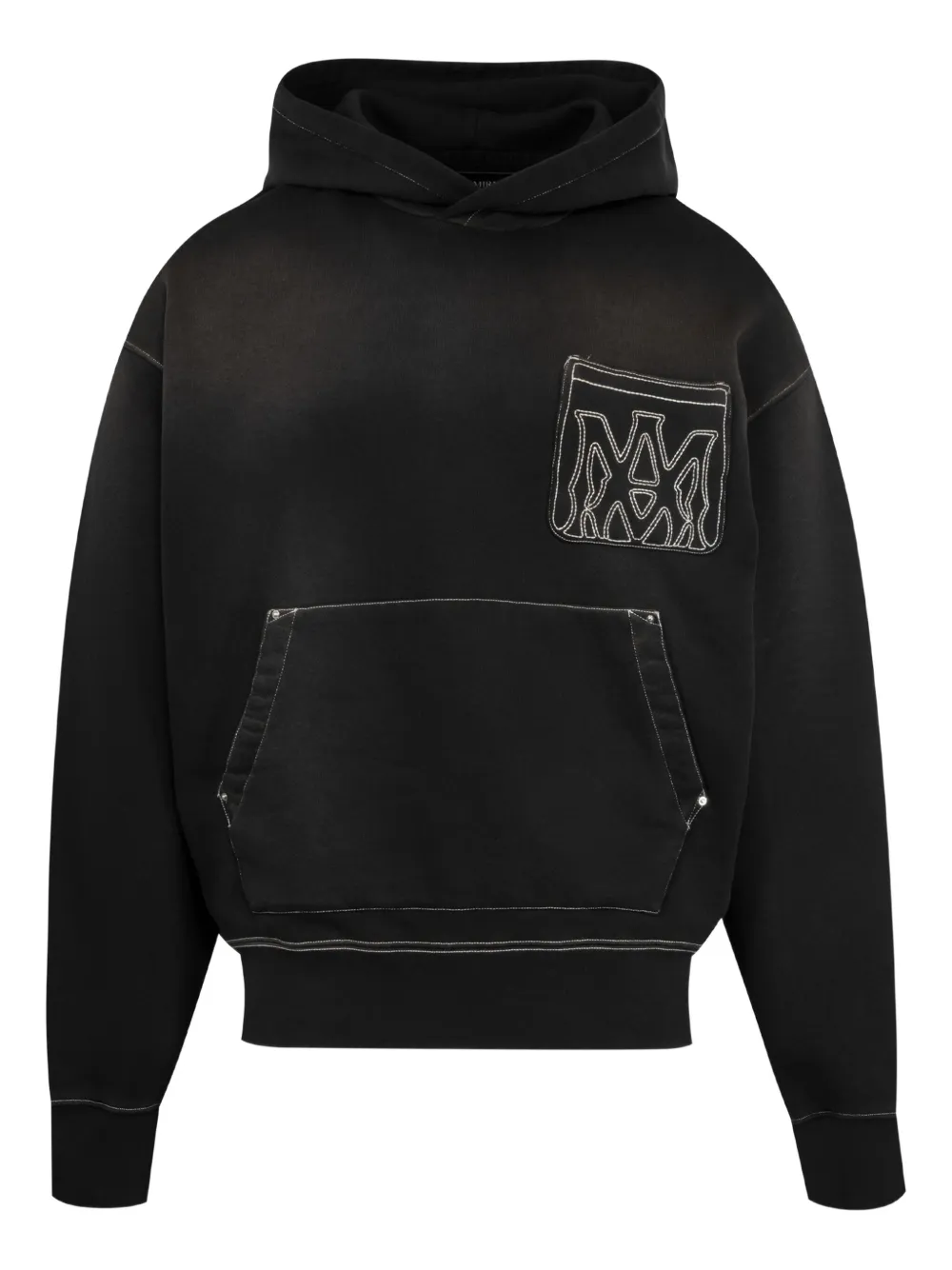 Amiri Black Ma Outline Oversized Hoodie In Black